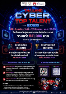 เปิดรับสมัครแล้ว Thailand Cyber Top Talent 2026 พารามิเตอร์รูปภาพ 1
